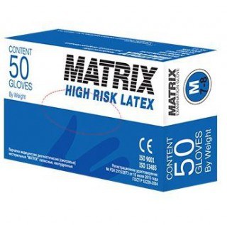 Перчатки смотровые латексные MATRIX HIGH RISK